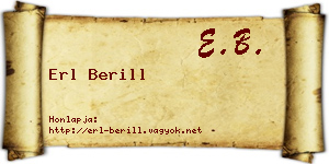 Erl Berill névjegykártya
